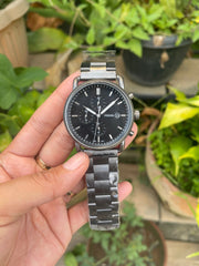  Shop Authentic Fossil The Commuter Black Dial Grey Steel Strap Watch for Men - FS5400 - Luxxuri