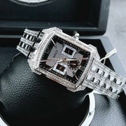  Shop Authentic Bulova Crystal Collection Black Dial Silver Steel Strap Watch for Men - 98C108 - Luxxuri