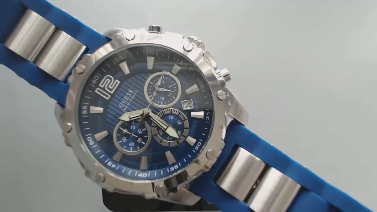  Shop Authentic Guess Sport Multifunction Blue Dial Blue Rubber Strap Watch For Men - W0167G3 - Luxxuri