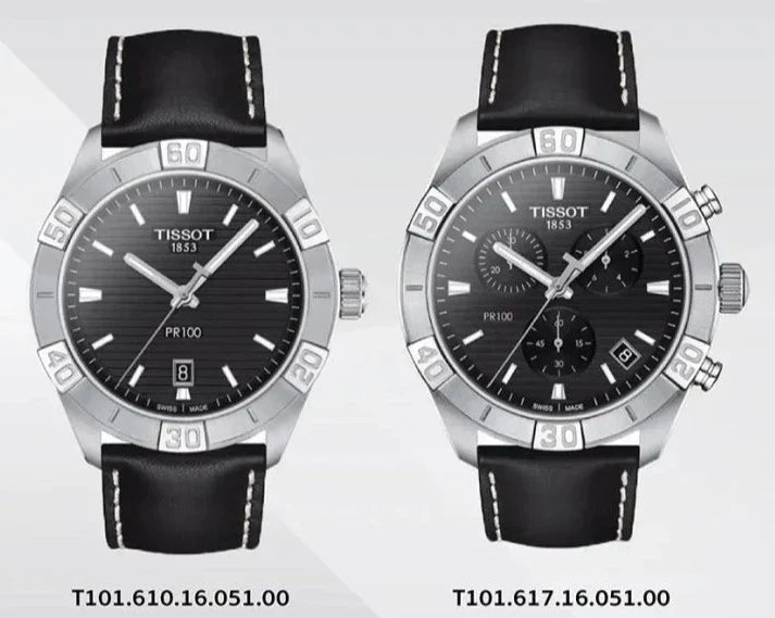  Shop Authentic Tissot PR 100 Sport Quartz Chronograph Black Dial Black Leather Strap Watch For Men - T101.617.16.051.00 - Luxxuri