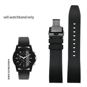  Shop Authentic Armani Exchange Outerbanks Chronograph Black Dial Black Silicone Strap Watch For Men - AX1326 - Luxxuri