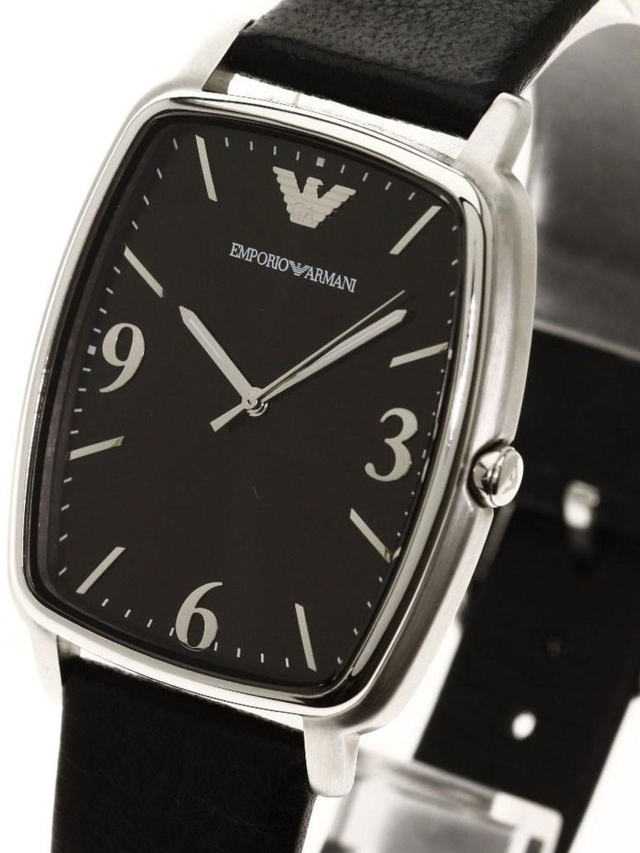  Shop Authentic Emporio Armani Epsilon Quartz Black Dial Black Leather Strap Watch For Men - AR2490 - Luxxuri