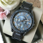  Shop Authentic Fossil Riley Quartz Blue Dial Blue Steel Strap Watch for Women - ES4294 - Luxxuri