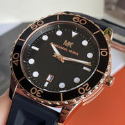  Shop Authentic Michael Kors Runway Quartz Black Dial Black Silicone Strap Watch For Women - MK6852 - Luxxuri