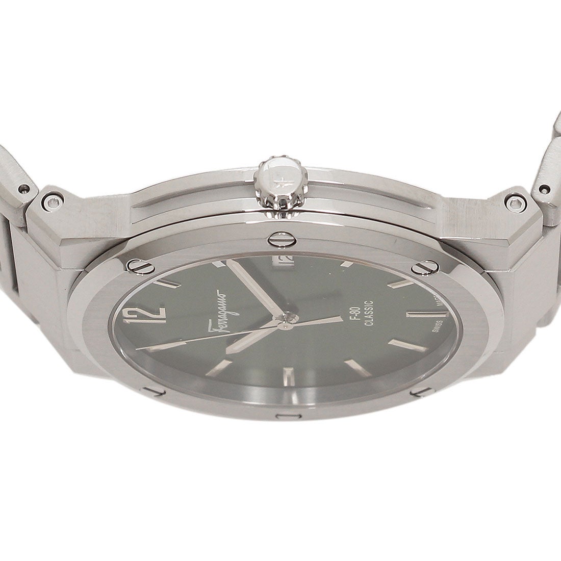  Shop Authentic Salvatore Ferragamo F-80 Classic Green Dial Silver Steel Strap Watch for Men - SFDT02123 - Luxxuri