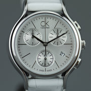  Shop Authentic Calvin Klein Skirt White Dial White Leather Strap Watch for Women - K2U291L6 - Luxxuri