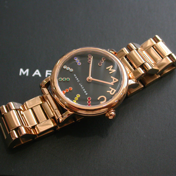  Shop Authentic Marc Jacobs Roxy Black Dial Rose Gold Steel Strap Watch for Women - MJ3569 - Luxxuri