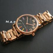  Shop Authentic Marc Jacobs Roxy Black Dial Rose Gold Steel Strap Watch for Women - MJ3569 - Luxxuri
