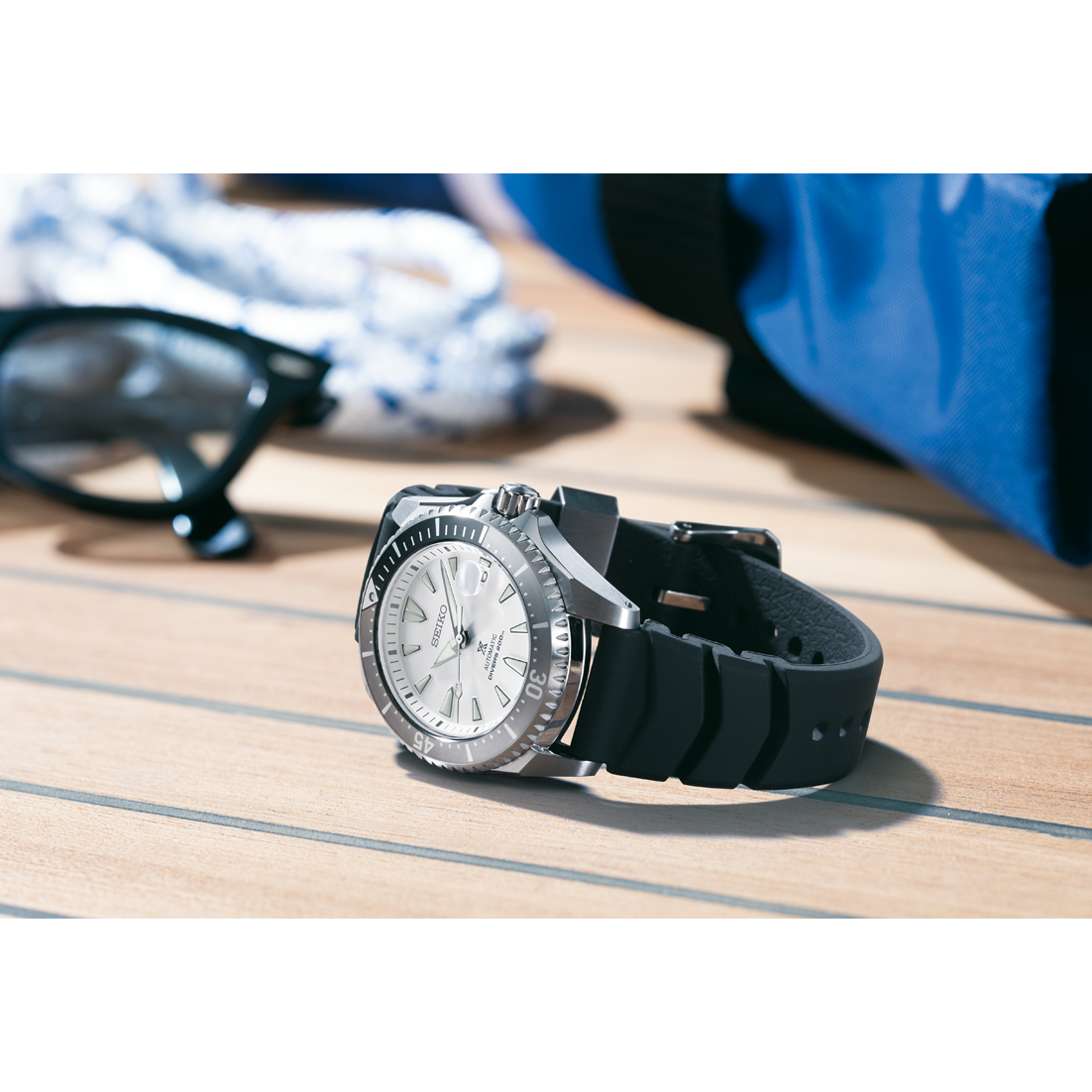 Shop Authentic Seiko Shogun Prospex Titanium Divers Automatic White Dial Black Rubber Strap Watch For Men - SPB191J1 - Luxxuri