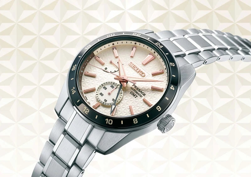  Shop Authentic Seiko Presage Sharp Edged Series Automatic GMT Champagne Dial Silver Steel Strap Watch For Men - SPB273J1 - Luxxuri