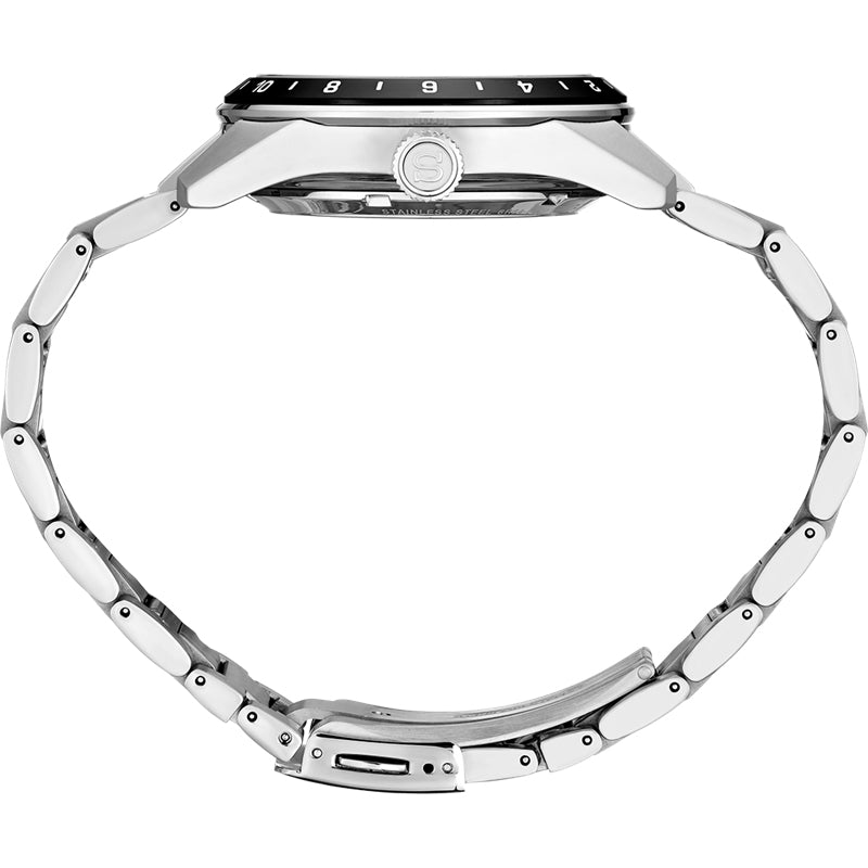  Shop Authentic Seiko Presage Sharp Edged Series Automatic GMT Champagne Dial Silver Steel Strap Watch For Men - SPB273J1 - Luxxuri