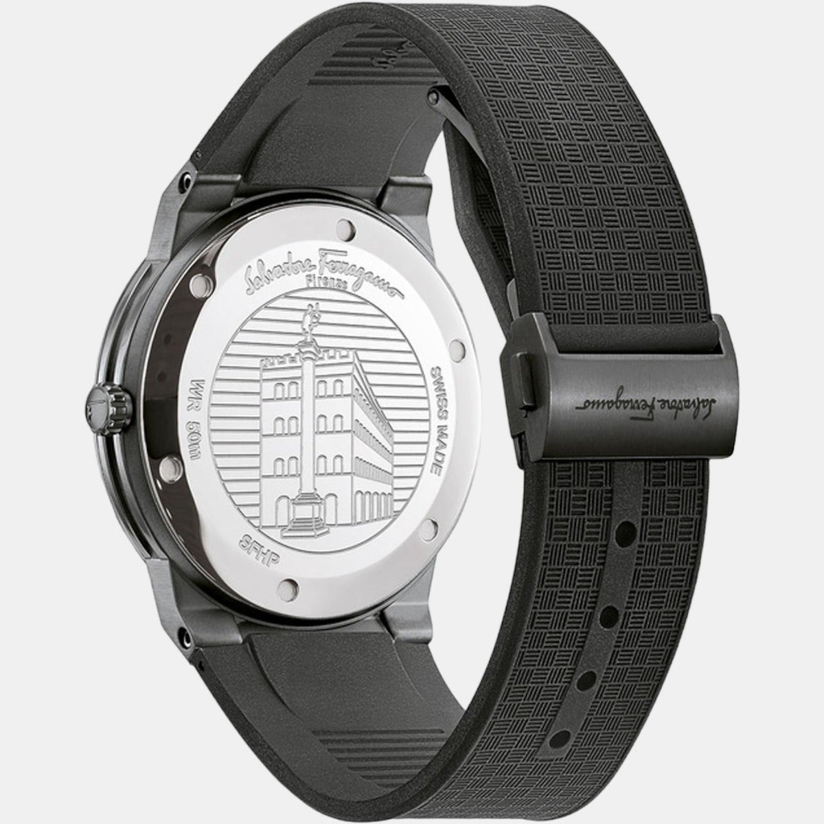  Shop Authentic Salvatore Ferragamo Sapphire Black Dial Black Rubber Strap Watch for Men - SFHP00320 - Luxxuri