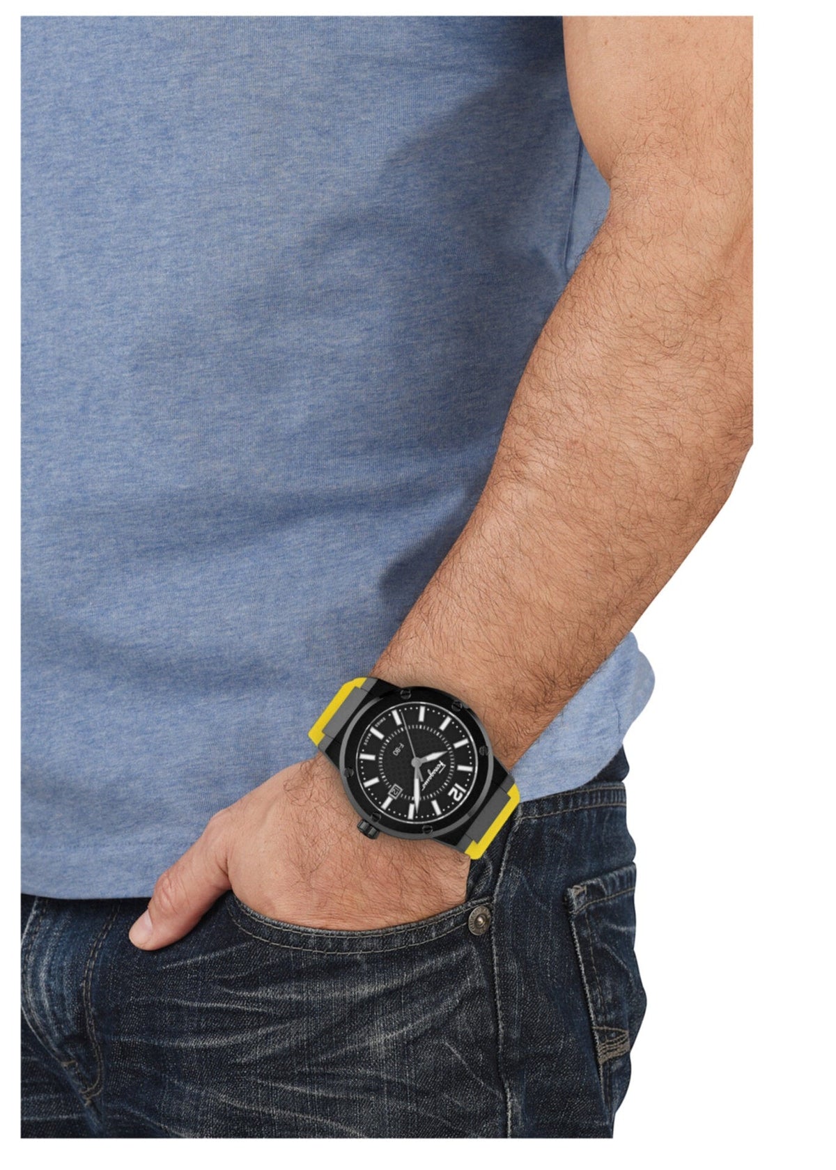  Shop Authentic Salvatore Ferragamo F-80 Classic Black Dial Yellow Rubber Strap Watch for Men - SFHY01522 - Luxxuri