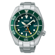  Shop Authentic Seiko Prospex GMT Divers Automatic Marine Green Dial Silver Steel Strap Watch For Men - SPB381J1 - Luxxuri