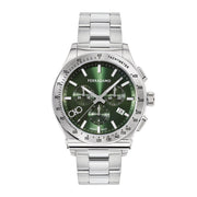  Shop Authentic Salvatore Ferragamo 1927 Chrono Green Dial Silver Steel Strap Watch for Men - SFKZ00423 - Luxxuri