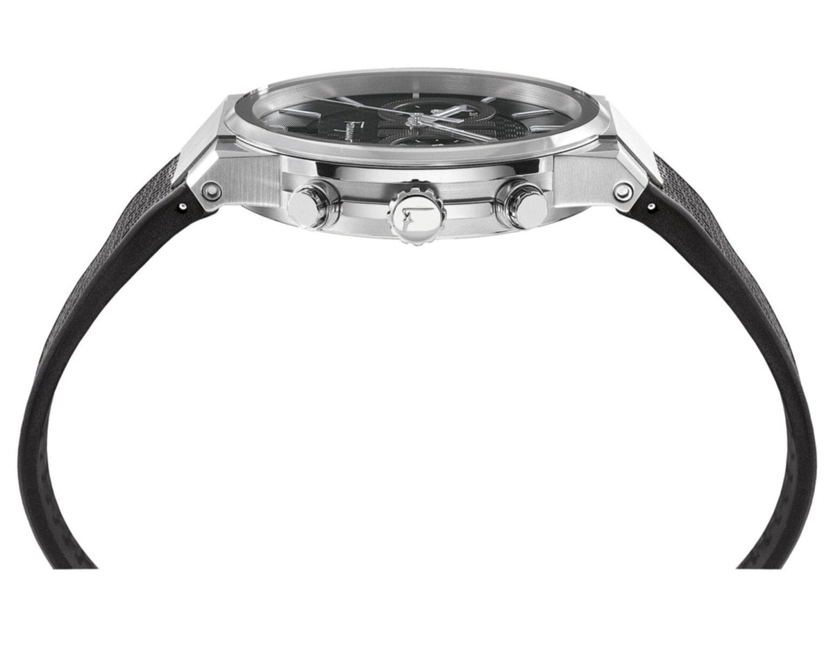  Shop Authentic Salvatore Ferragamo Sapphire Chrono Black Dial Black Silicone Strap Watch for Men - SFME00121 - Luxxuri