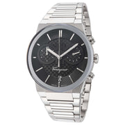  Shop Authentic Salvatore Ferragamo Sapphire Chrono Black Dial Silver Steel Strap Watch for Men - SFME00321 - Luxxuri