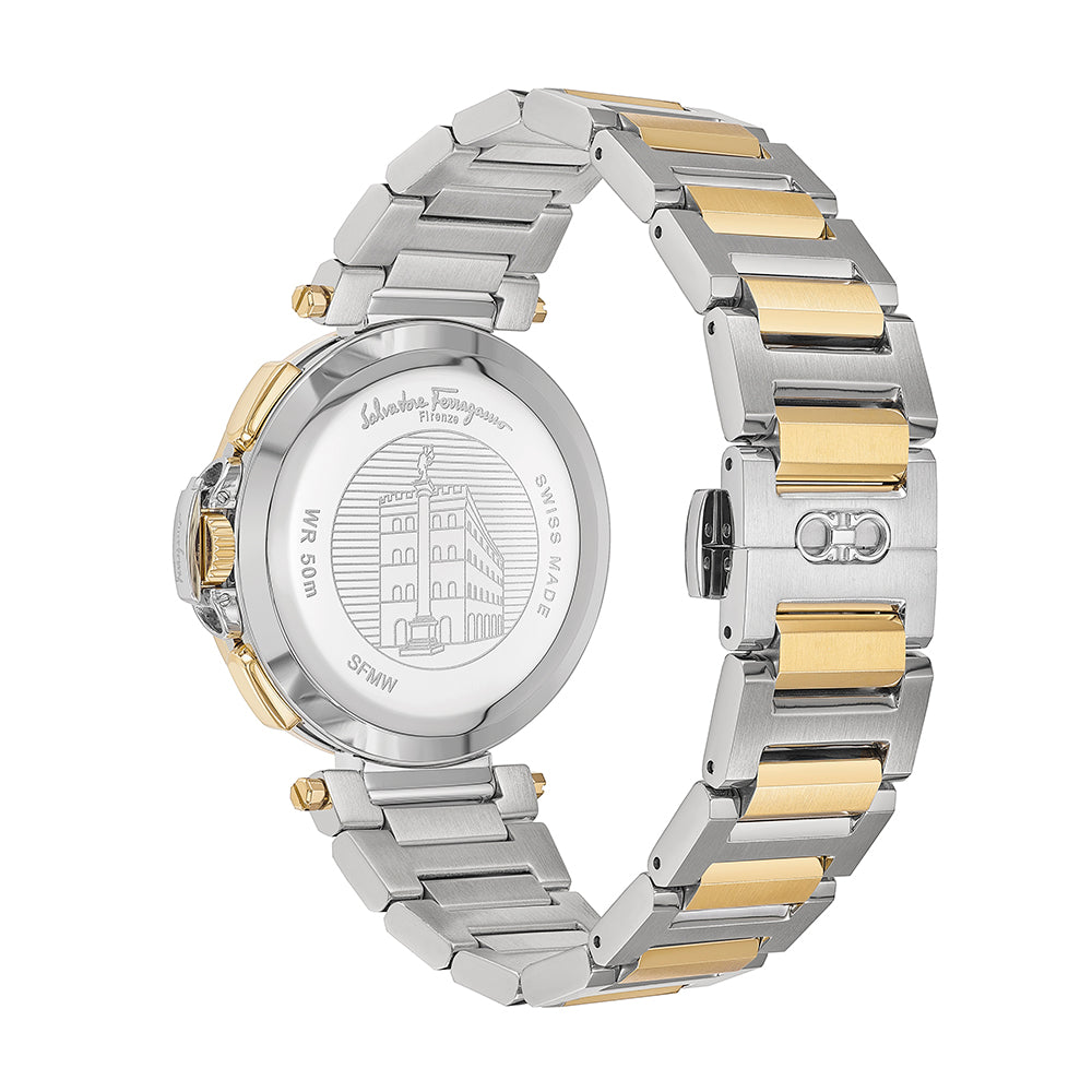  Shop Authentic Salvatore Ferragamo Sapphire Silver Dial Two Tone Steel Strap Watch for Men - SFHP00520 - Luxxuri