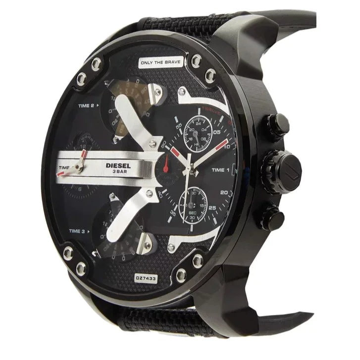  Shop Authentic Diesel Mr. Daddy 2.0 Quartz Black Dial Black Nylon Strap Watch For Men - DZ7433 - Luxxuri