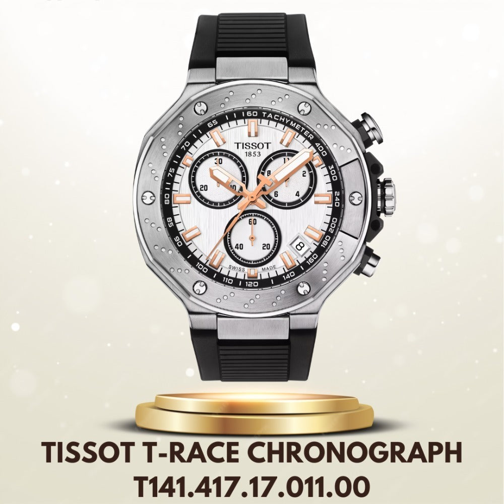  Shop Authentic Tissot T Race Chronograph White Dial Black Rubber Strap Watch For Men - T141.417.17.011.00 - Luxxuri