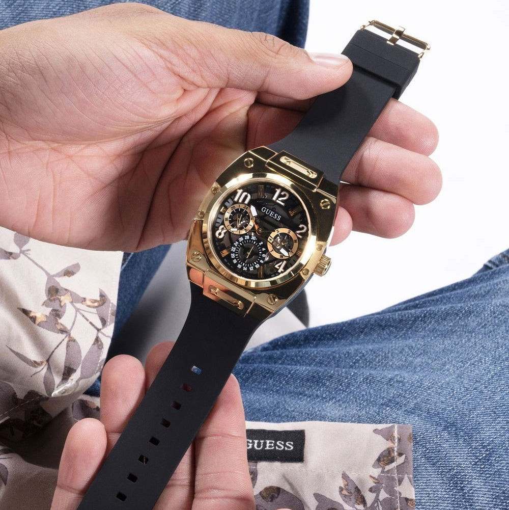  Shop Authentic Guess Prodigy Black Dial Black Silicone Strap Watch For Men - GW0569G2 - Luxxuri