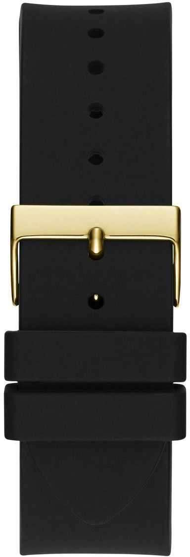  Shop Authentic Guess King Quartz Crystals Gold Dial Black Silicone Strap Watch For Men - GW0537G2 - Luxxuri