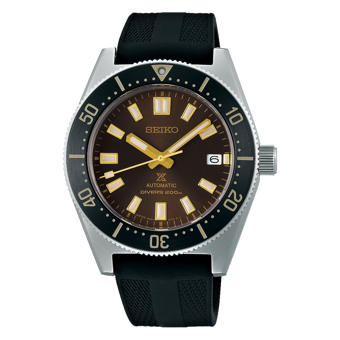  Shop Authentic Seiko Prospex 1965 Diver's Modern Re-Interpretation Automatic Brown Dial Black Rubber Strap Watch For Men - SPB147J1 - Luxxuri