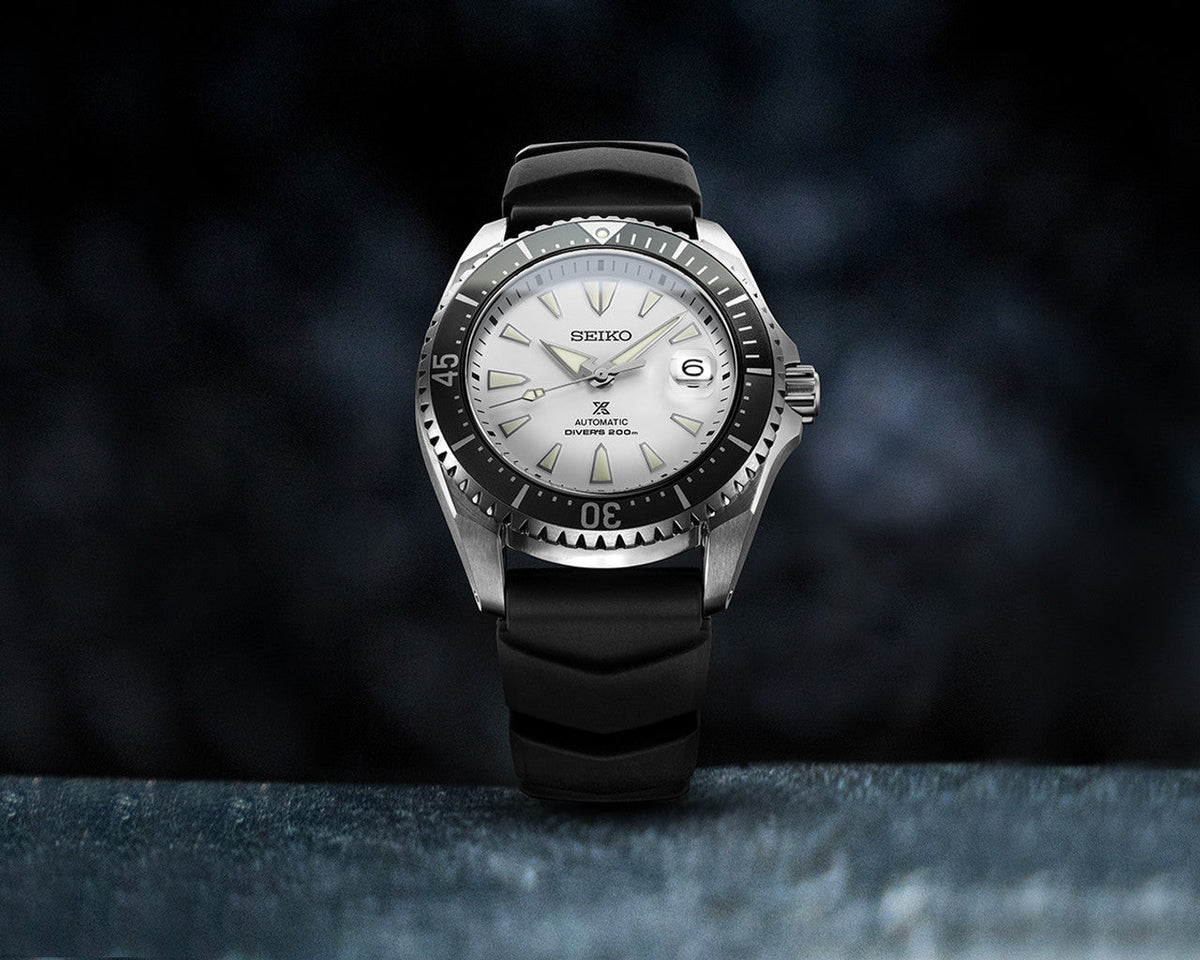  Shop Authentic Seiko Shogun Prospex Titanium Divers Automatic White Dial Black Rubber Strap Watch For Men - SPB191J1 - Luxxuri
