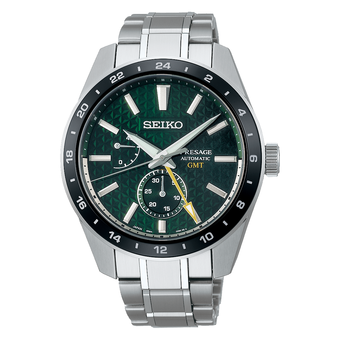  Shop Authentic Seiko Presage Sharp Edged Series GMT Green Dial Silver Steel Strap Watch For Men - SPB219J1 - Luxxuri