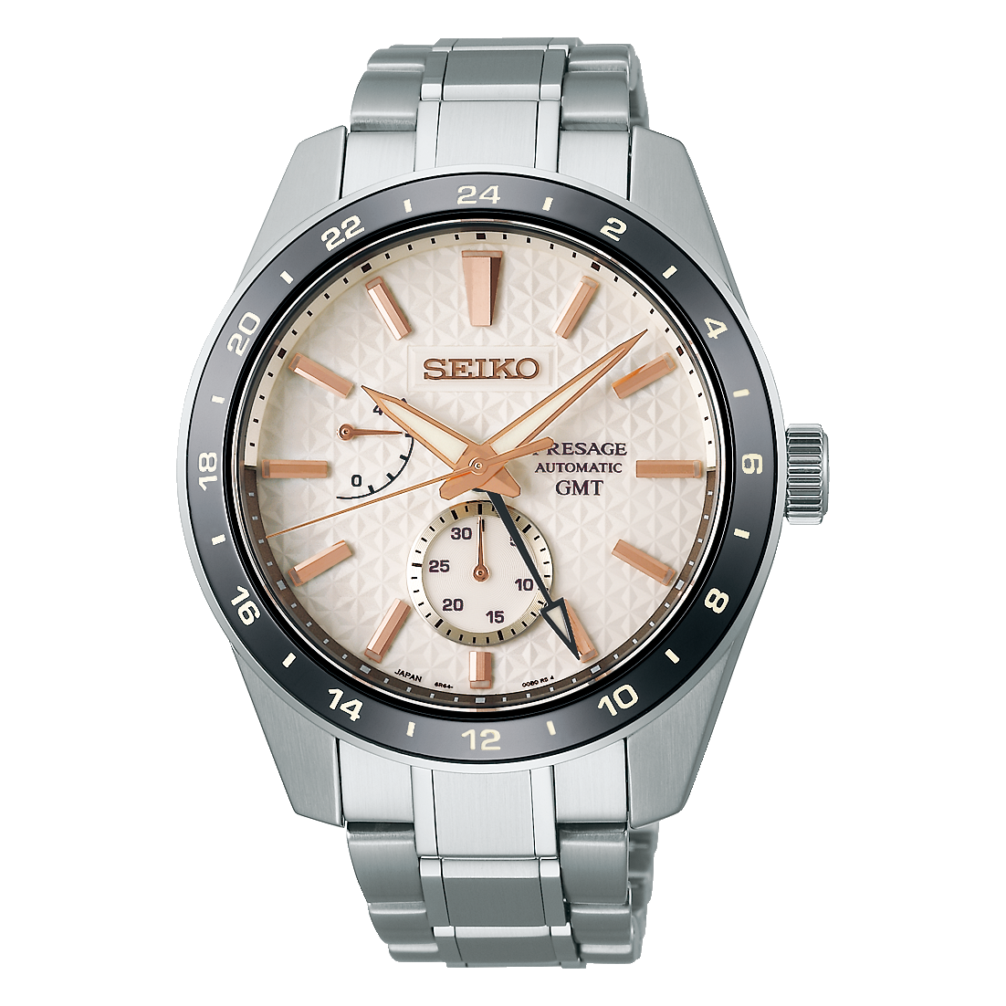  Shop Authentic Seiko Presage Sharp Edged Series Automatic GMT Champagne Dial Silver Steel Strap Watch For Men - SPB273J1 - Luxxuri