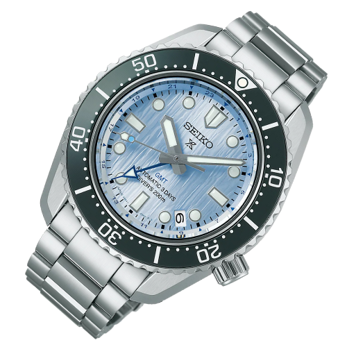  Shop Authentic Seiko Prospex Limited Edition Automatic GMT Glacier Blue Dial Silver Steel Strap Watch For Men - SPB385J1 - Luxxuri
