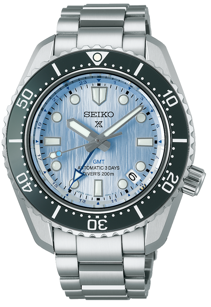  Shop Authentic Seiko Prospex Limited Edition Automatic GMT Glacier Blue Dial Silver Steel Strap Watch For Men - SPB385J1 - Luxxuri