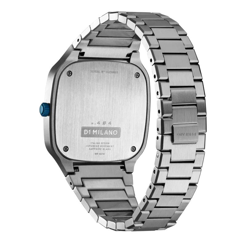 D1 Milano Square Silver Dial Silver Steel Strap Watch for Men - D1-SQBJ01
