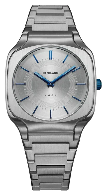 D1 Milano Square Silver Dial Silver Steel Strap Watch for Men - D1-SQBJ01