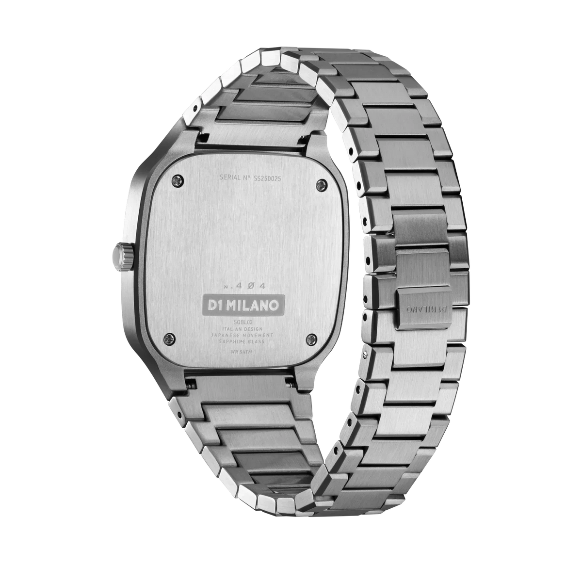 D1 Milano Square Silver Dial Silver Steel Strap Watch for Men - D1-SQBJ10