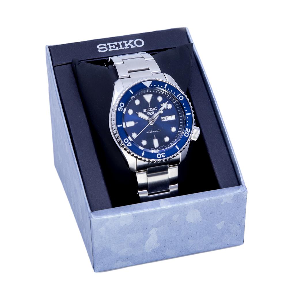  Shop Authentic Seiko 5 Sports Automatic Analog Blue Dial Silver Steel Strap Watch For Men - SRPD51K1 - Luxxuri