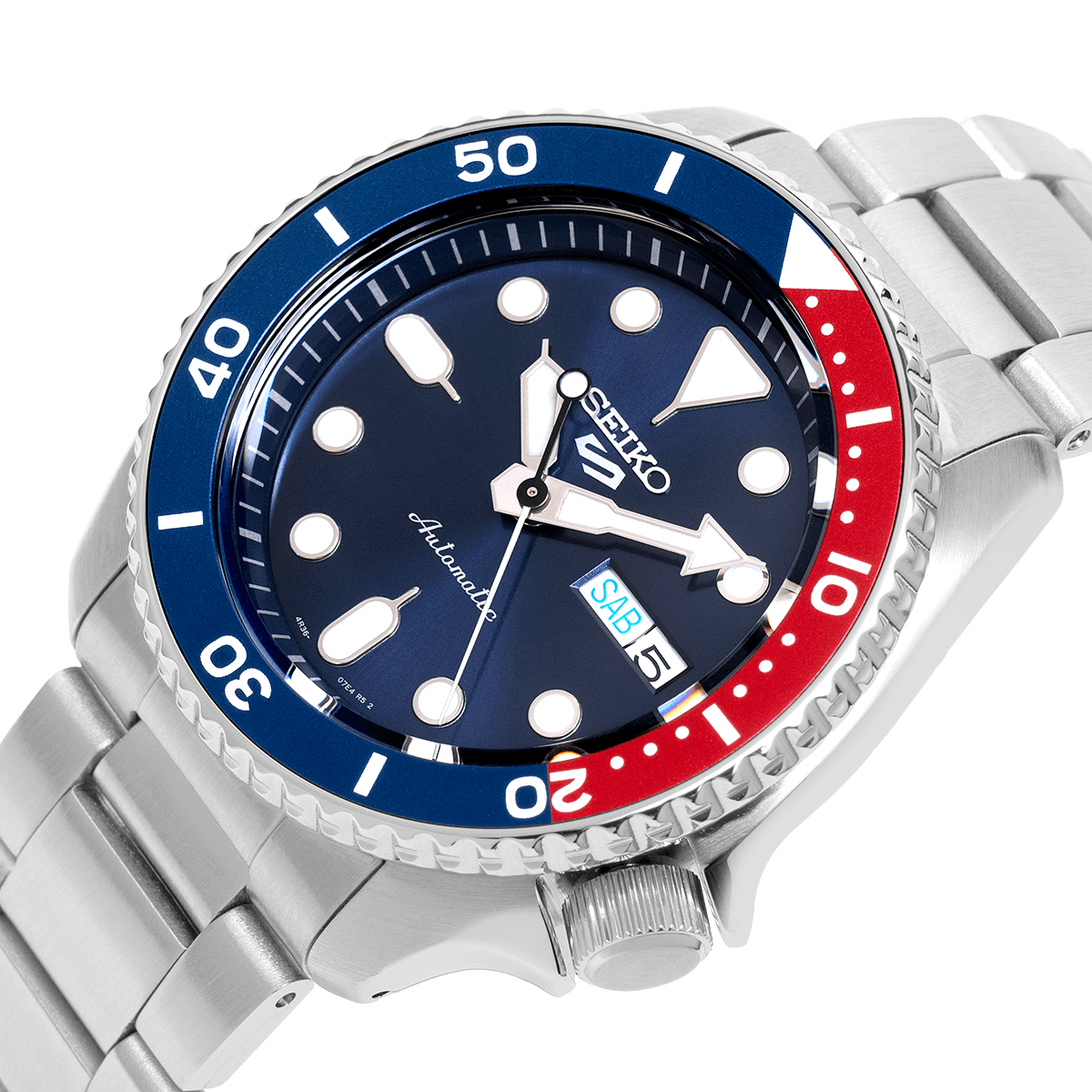  Shop Authentic Seiko 5 Sports Automatic Blue Dial Silver Steel Strap Watch For Men - SRPD53K1 - Luxxuri