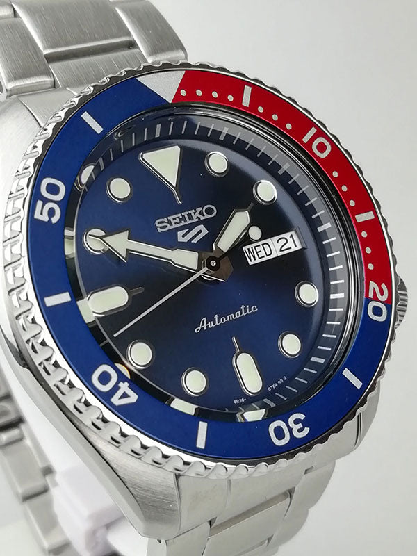  Shop Authentic Seiko 5 Sports Automatic Blue Dial Silver Steel Strap Watch For Men - SRPD53K1 - Luxxuri