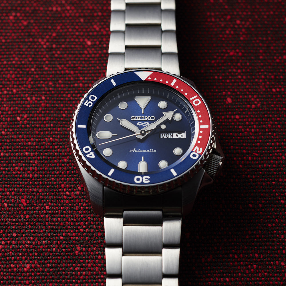  Shop Authentic Seiko 5 Sports Automatic Blue Dial Silver Steel Strap Watch For Men - SRPD53K1 - Luxxuri