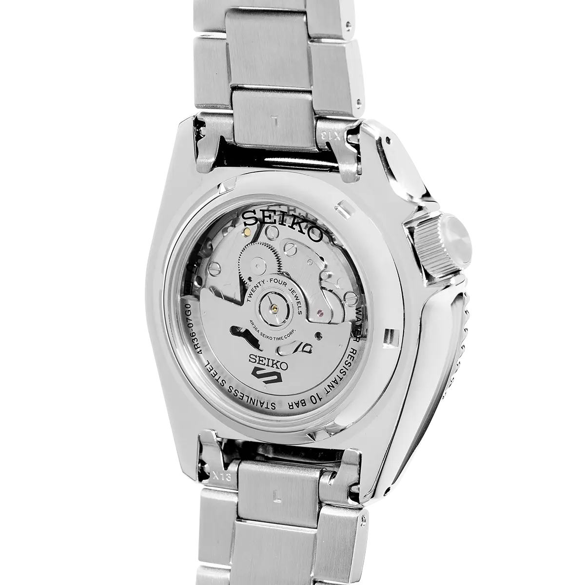  Shop Authentic Seiko 5 Sports Automatic Day Date Black Dial Silver Steel Strap Watch for Men - SRPD55K1 - Luxxuri