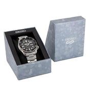  Shop Authentic Seiko 5 Sports Automatic Day Date Black Dial Silver Steel Strap Watch for Men - SRPD55K1 - Luxxuri