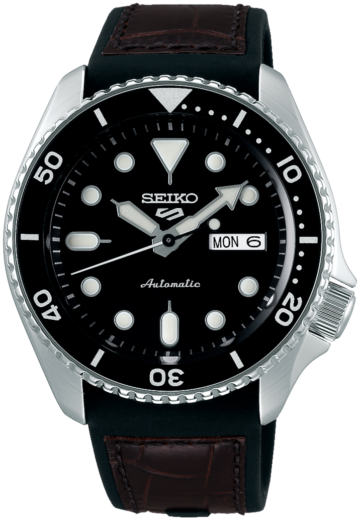  Shop Authentic Seiko 5 Sports SKX Automatic Black Dial Black Leather Strap Watch for Men - SRPD55K2 - Luxxuri