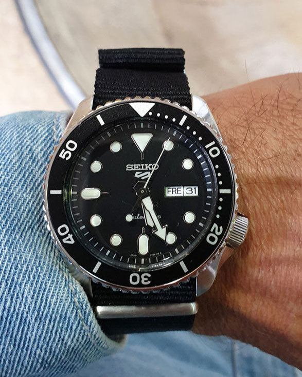  Shop Authentic Seiko 5 Sports SKX Automatic Black Dial Black NATO Strap Watch For Men - SRPD55K3 - Luxxuri