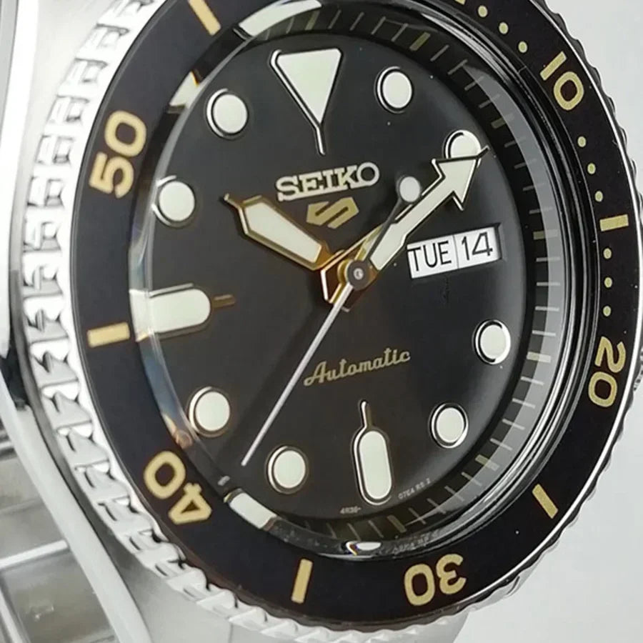  Shop Authentic Seiko 5 Sports Automatic Black Dial Silver Steel Strap Watch For Men - SRPD57K1 - Luxxuri