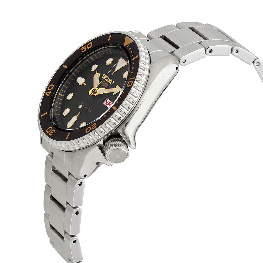  Shop Authentic Seiko 5 Sports Automatic Black Dial Silver Steel Strap Watch For Men - SRPD57K1 - Luxxuri