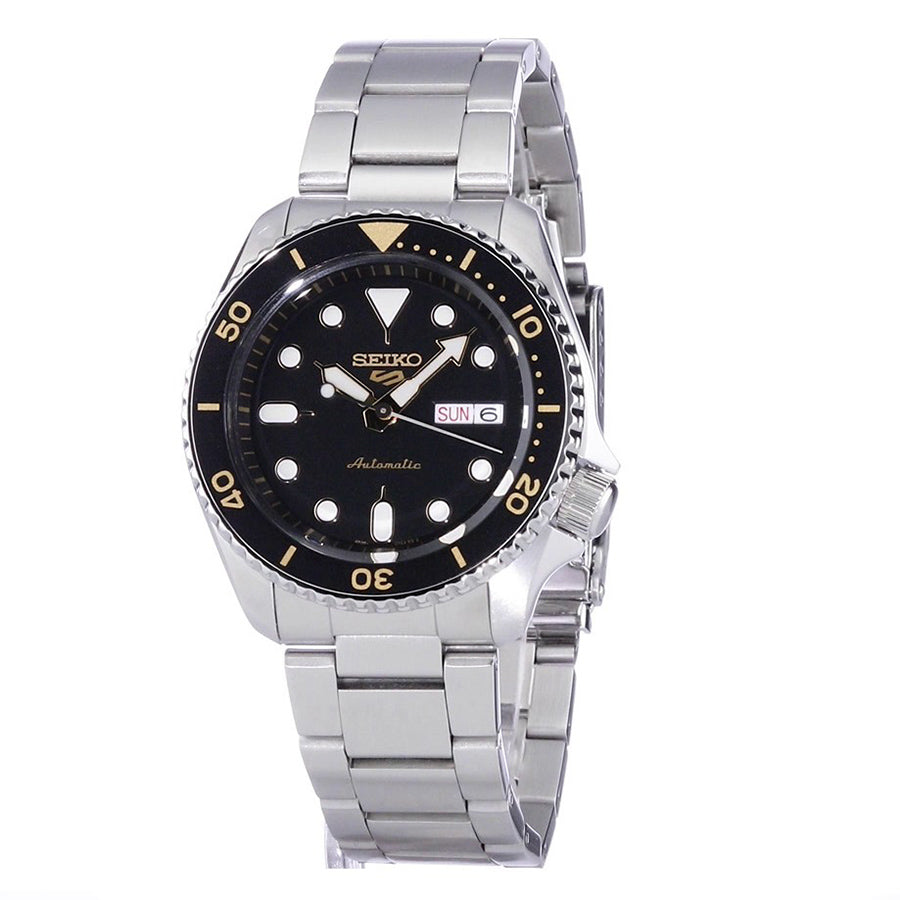  Shop Authentic Seiko 5 Sports Automatic Black Dial Silver Steel Strap Watch For Men - SRPD57K1 - Luxxuri