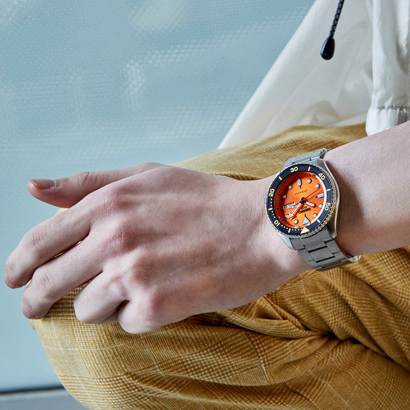  Shop Authentic Seiko 5 Sports Automatic Orange Dial Silver Steel Strap Watch For Men - SRPD59K1 - Luxxuri