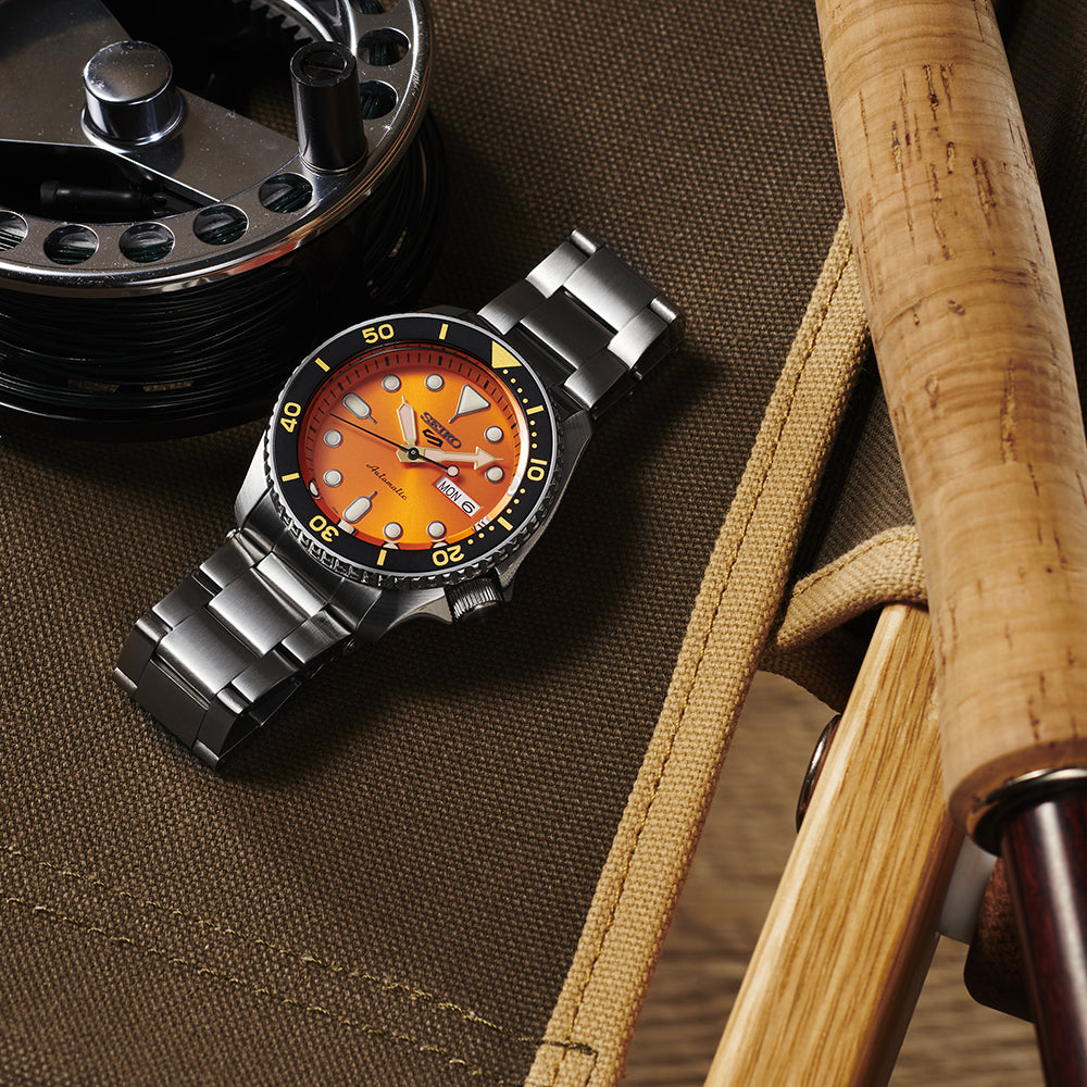  Shop Authentic Seiko 5 Sports Automatic Orange Dial Silver Steel Strap Watch For Men - SRPD59K1 - Luxxuri