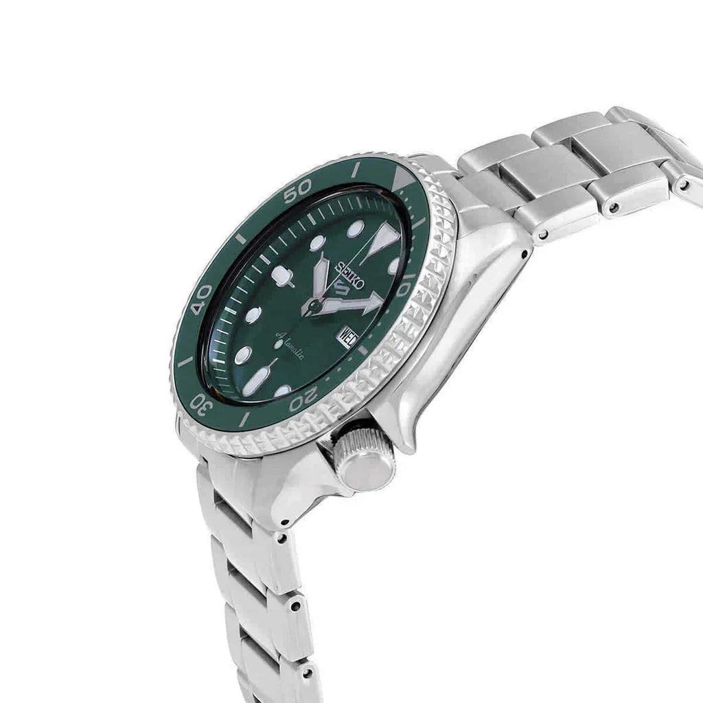  Shop Authentic Seiko 5 Sports Automatic Green Dial Silver Steel Strap Watch For Men - SRPD61K1 - Luxxuri