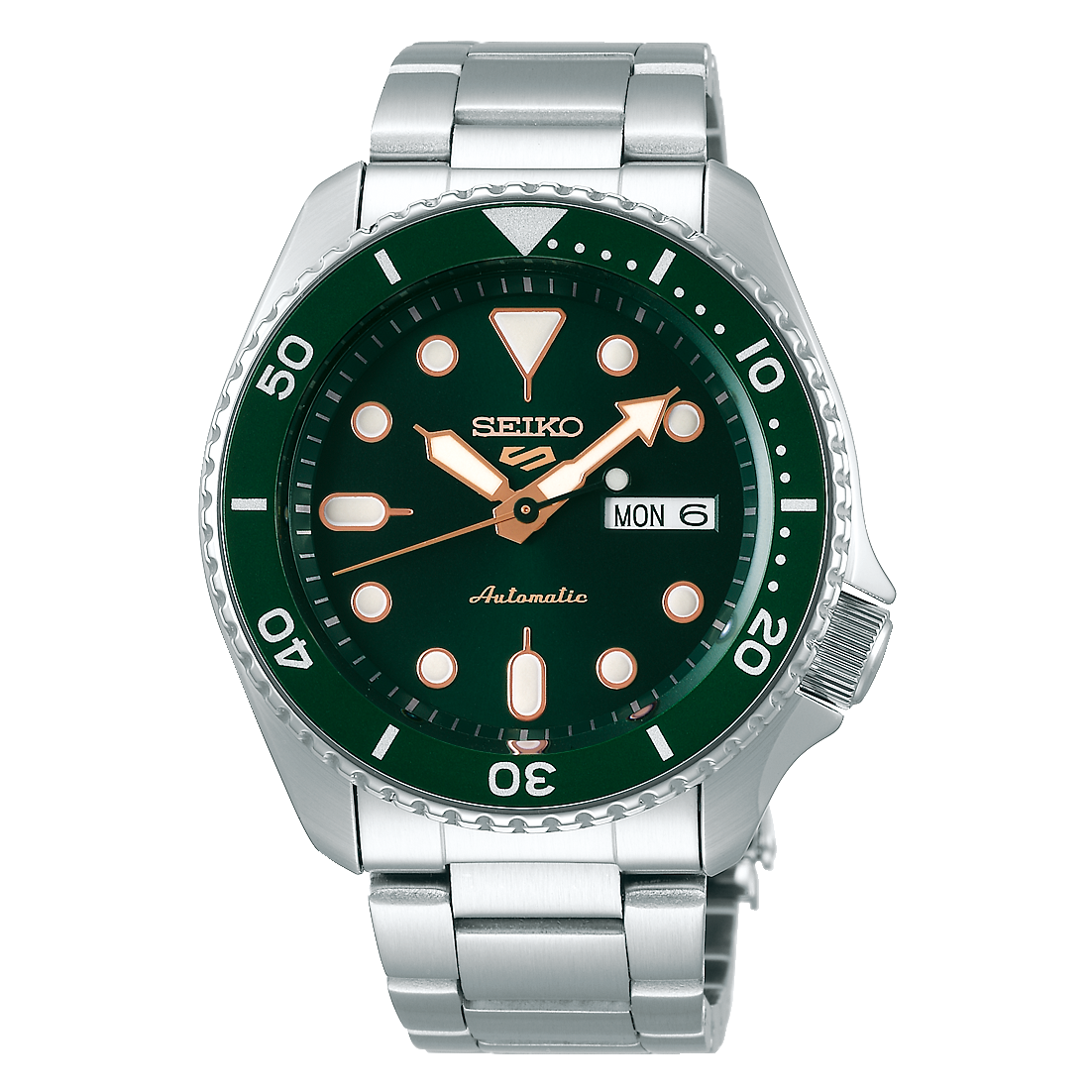  Shop Authentic Seiko 5 Sports Automatic Analog Green Dial Silver Steel Strap Watch For Men - SRPD63K1 - Luxxuri